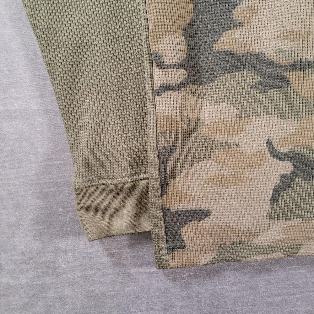 Rocawear Long Sleeve Army Green Camo Thermal Shirt Hoodie Mens Size Medium - Picture 3 of 8